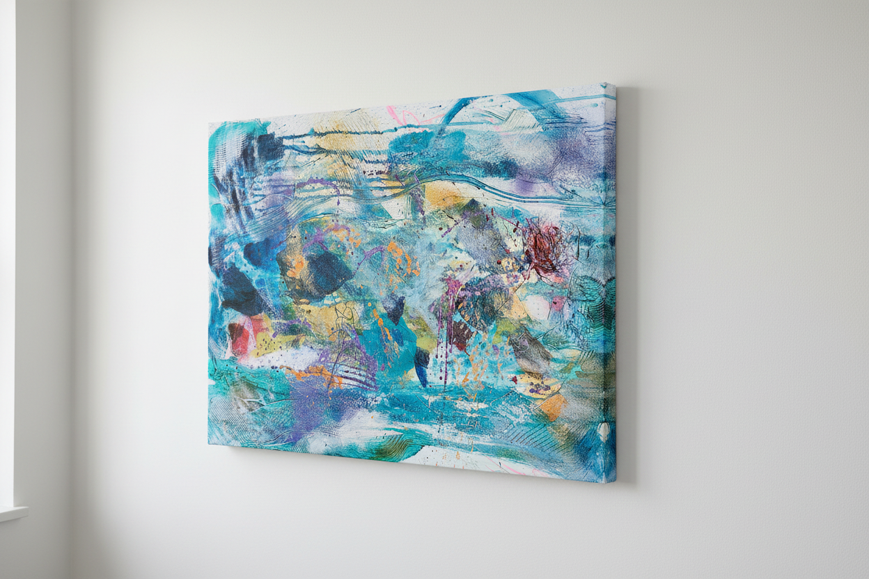 Blue Rhythm Canvas Print Mockup