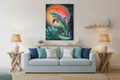 Dolphin Splash Coastal Room Mockup