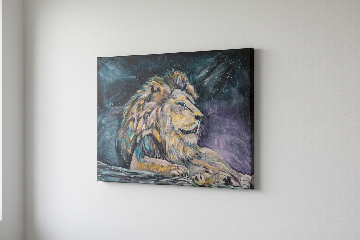 Mystic Lion Canvas Print Mockup