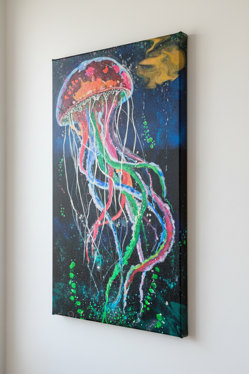 Radiant Jellyfish Canvas Mockup