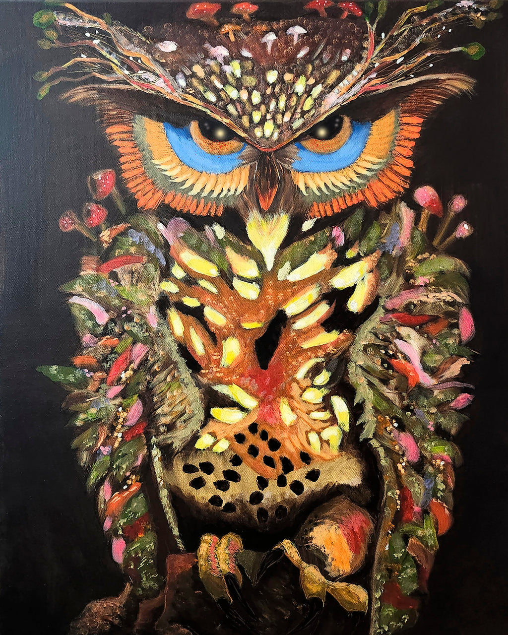 Whimsical Owl — Canvas Print 8x10