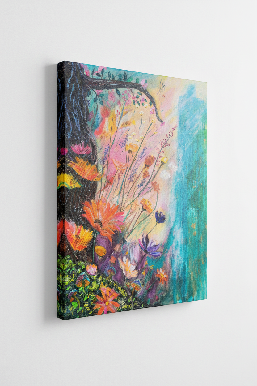 Wildflower Glory Canvas Print Mockup