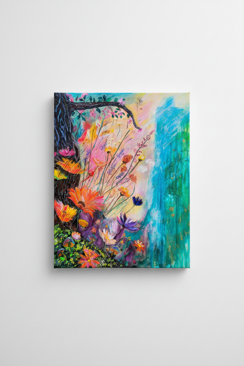 Wildflower Glory Canvas Print Mockup
